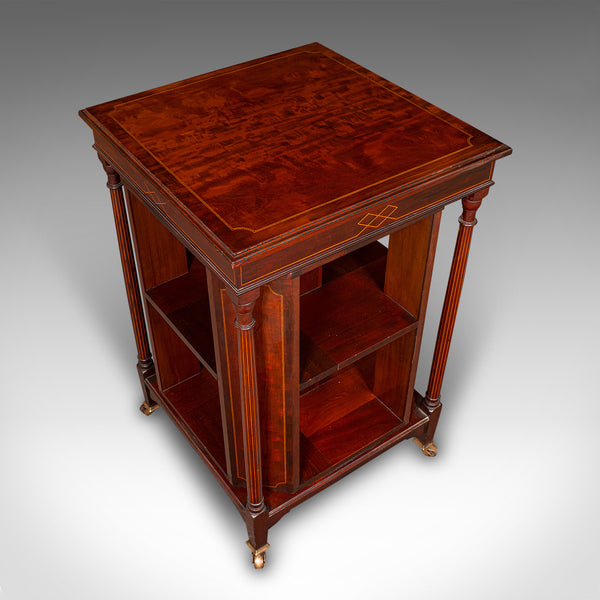 Antique Rotary Bookcase, English, Revolving Library Cabinet, Edwardian, C.1910