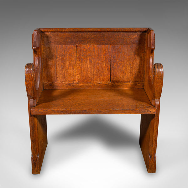 Antique Hall Settle, Scottish Oak Seat & A Half Bench, Gothic Revival, Victorian