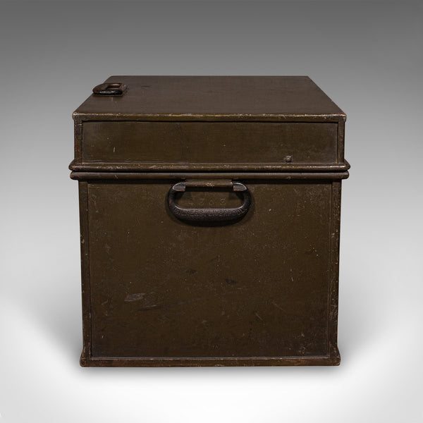 Antique Patent Safe, English Cast Iron Lock Box, Milners of Liverpool, Victorian