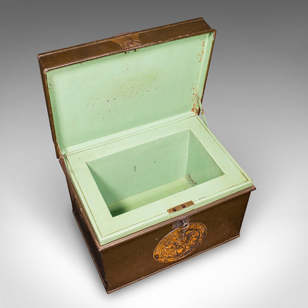 Antique Patent Safe, English Cast Iron Lock Box, Milners of Liverpool, Victorian