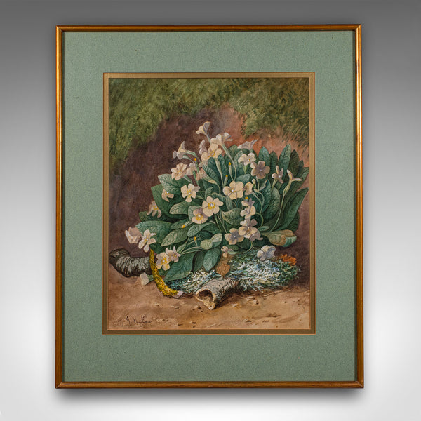Vintage Still Life, English School, Watercolour, Flower Picture, Painting, Art