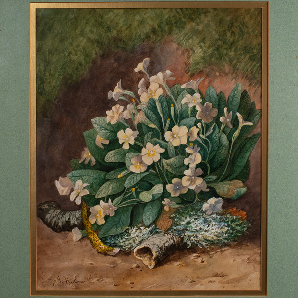 Vintage Still Life, English School, Watercolour, Flower Picture, Painting, Art