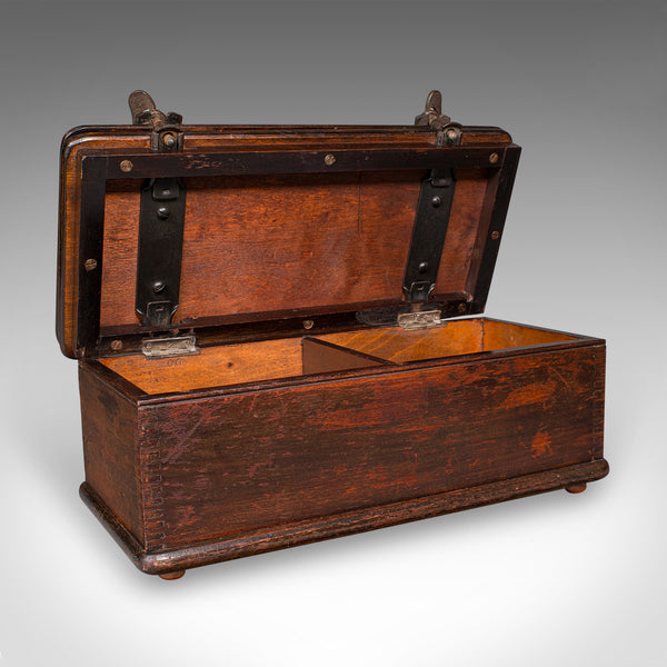 Antique Flower Press Box, English, Elm, Cast Iron, Hobby Case, Edwardian, C.1910