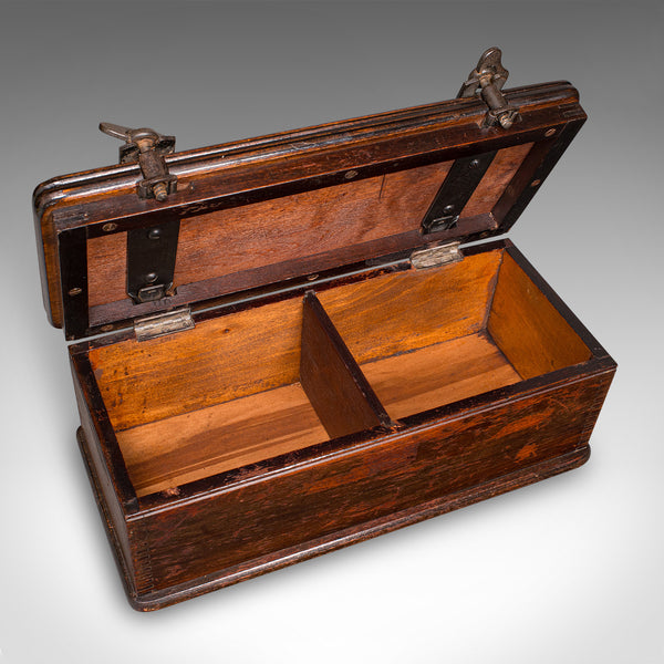 Antique Flower Press Box, English, Elm, Cast Iron, Hobby Case, Edwardian, C.1910