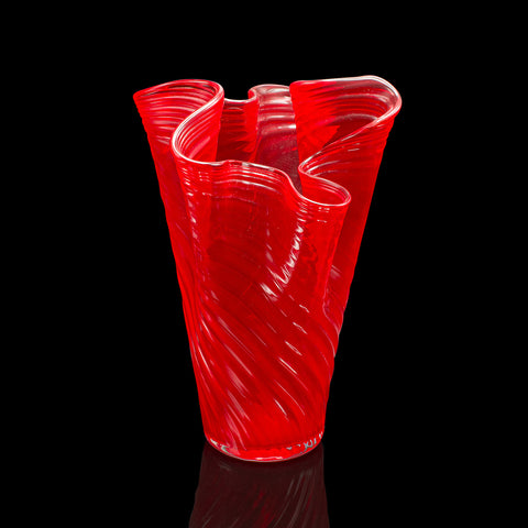Large Vintage Display Vase, Italian, Murano Art Glass, Flower Sleeve, Circa 1970