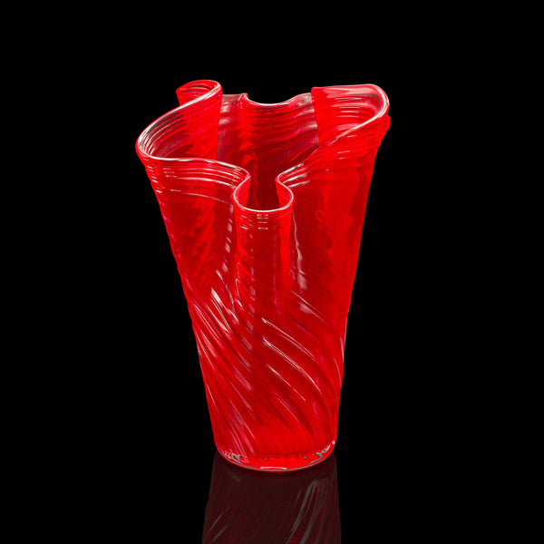 Large Vintage Display Vase, Italian, Murano Art Glass, Flower Sleeve, Circa 1970