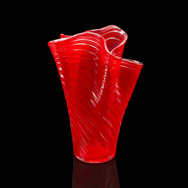 Large Vintage Display Vase, Italian, Murano Art Glass, Flower Sleeve, Circa 1970