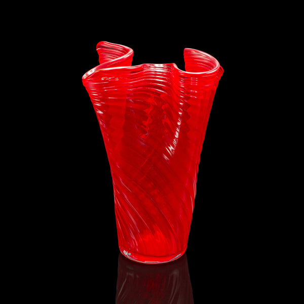 Large Vintage Display Vase, Italian, Murano Art Glass, Flower Sleeve, Circa 1970