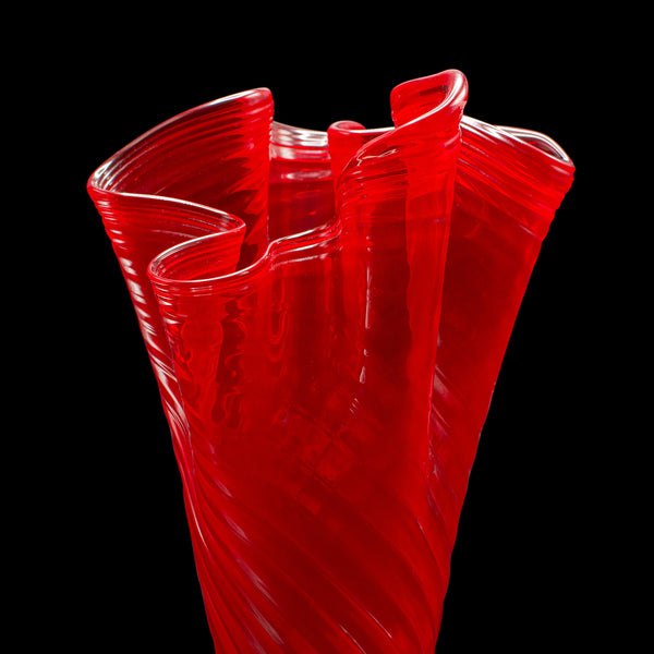 Large Vintage Display Vase, Italian, Murano Art Glass, Flower Sleeve, Circa 1970