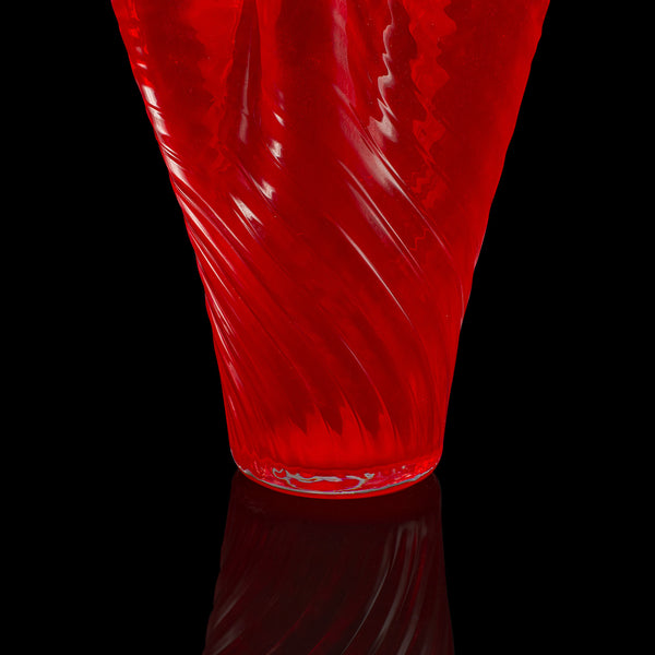 Large Vintage Display Vase, Italian, Murano Art Glass, Flower Sleeve, Circa 1970
