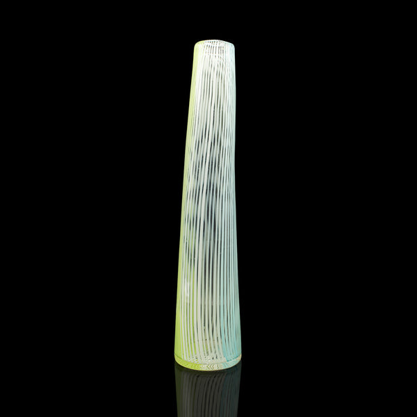 Tall Vintage Filigrana Vase, Italian Art Glass, Murano, Flower Sleeve, C.1950