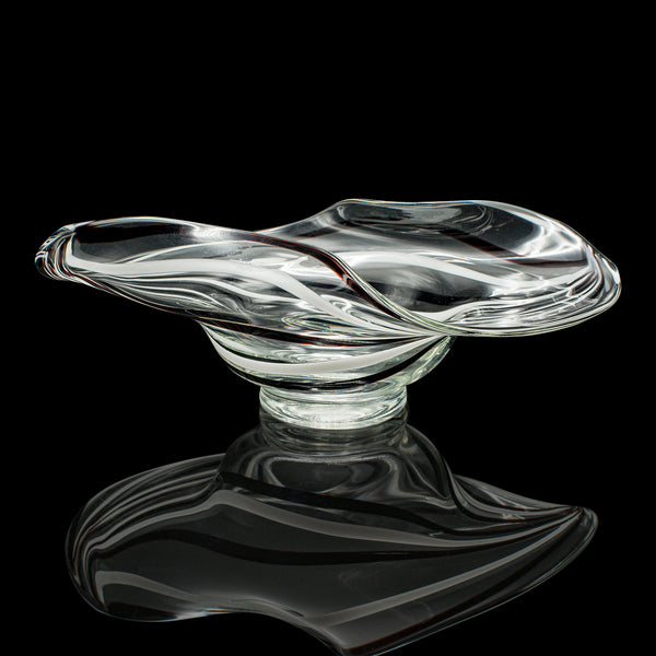 Vintage Display Bowl, Continental, Art Glass, Bonbon, Fruit Dish, Circa 1970