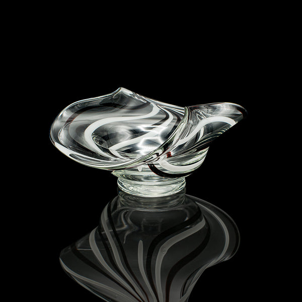 Vintage Display Bowl, Continental, Art Glass, Bonbon, Fruit Dish, Circa 1970