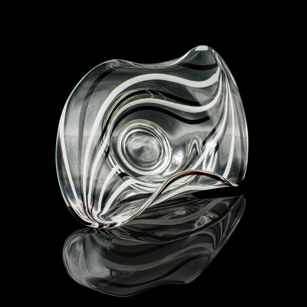 Vintage Display Bowl, Continental, Art Glass, Bonbon, Fruit Dish, Circa 1970