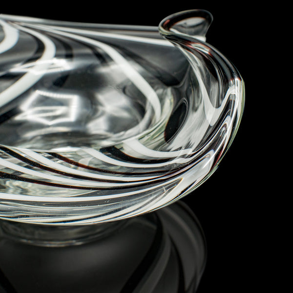 Vintage Display Bowl, Continental, Art Glass, Bonbon, Fruit Dish, Circa 1970