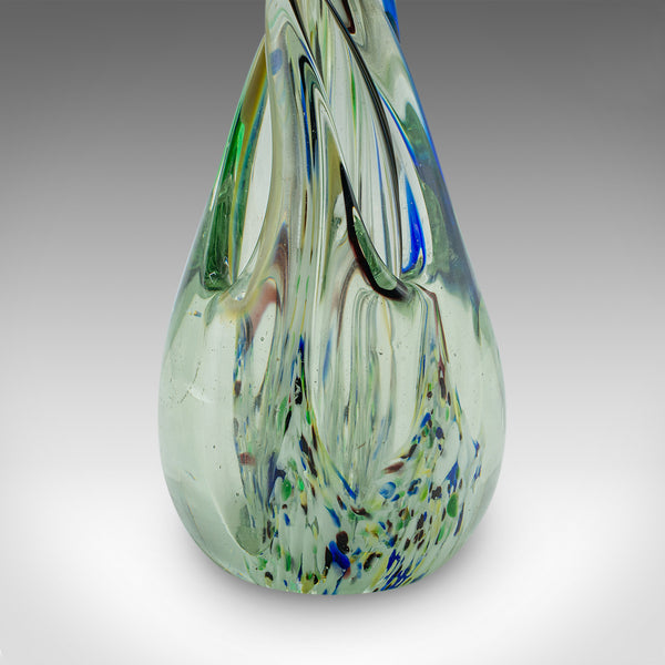 Vintage Murano Twist Vase, Italian, Art Glass Posy Sleeve, Paperweight, C.1980