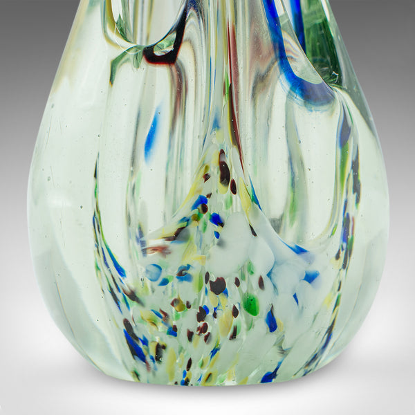 Vintage Murano Twist Vase, Italian, Art Glass Posy Sleeve, Paperweight, C.1980