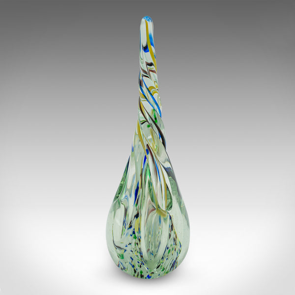 Vintage Murano Twist Vase, Italian, Art Glass Posy Sleeve, Paperweight, C.1980