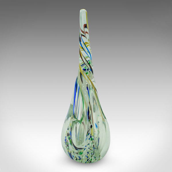 Vintage Murano Twist Vase, Italian, Art Glass Posy Sleeve, Paperweight, C.1980