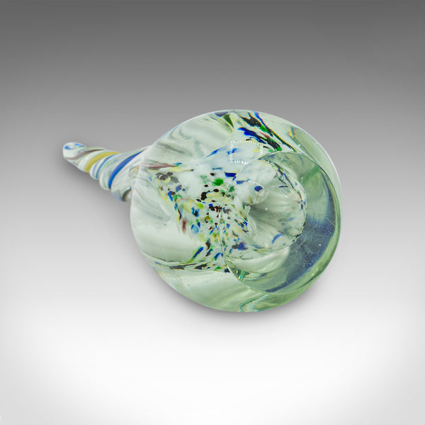 Vintage Murano Twist Vase, Italian, Art Glass Posy Sleeve, Paperweight, C.1980