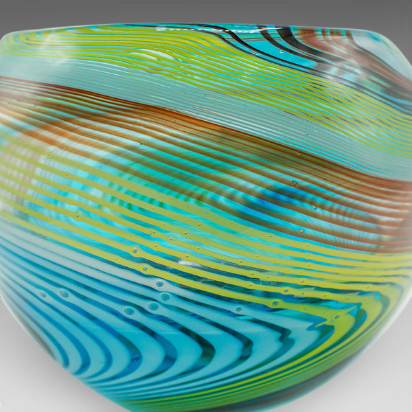Vintage Murano Vase, Italian, Art Glass, Fruit Dish, Planter Bowl, Mid Century