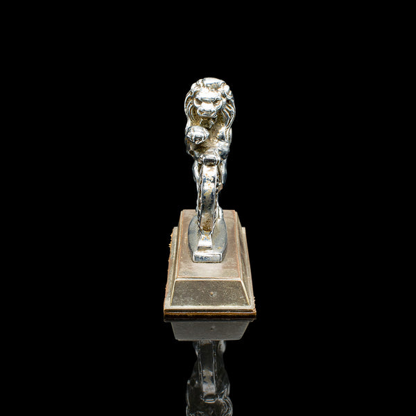 Small Antique Lion Paperweight, English, Animal Figure, Patriotic, Grille Mascot