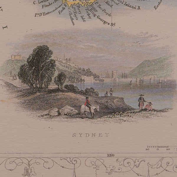 Vintage Australia Map, Framed, Historic 19th Century Cartography Interest, 1988 - London Fine Antiques