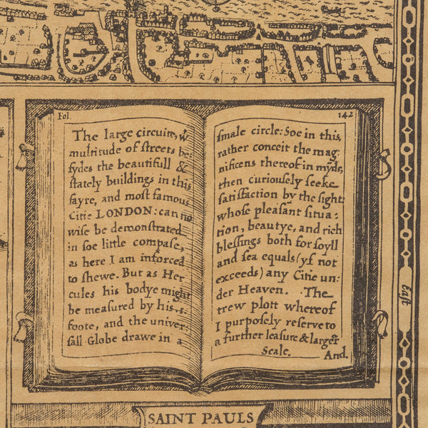 Vintage County Map, Middlesex, English, Framed 16th Century Print, John Norden