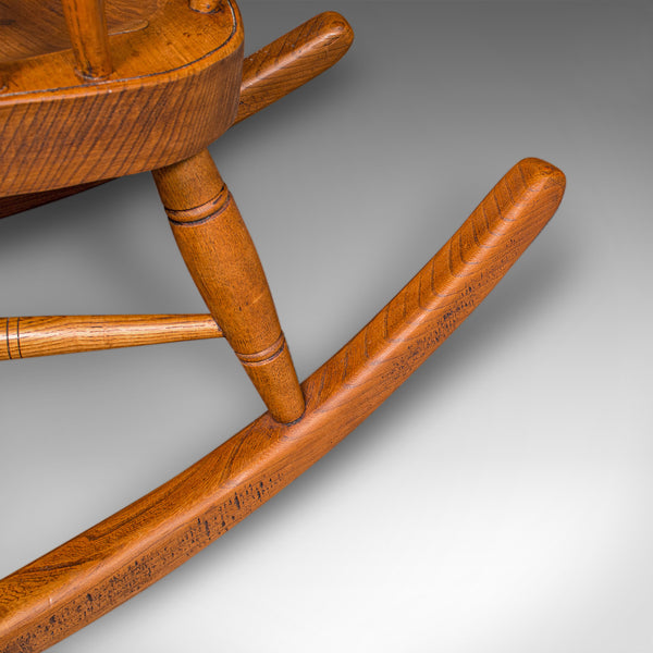 Antique Windsor Rocking Chair, English, Elm, Rocker, Fireside Seat, Victorian