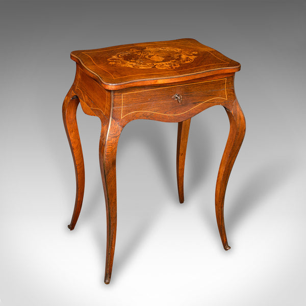 Antique Jewellery Table, French, Walnut, Side, Occasional, Victorian, Circa 1890