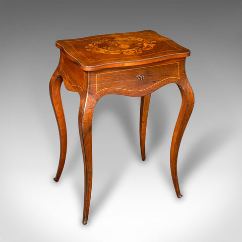 Antique Jewellery Table, French, Walnut, Side, Occasional, Victorian, Circa 1890