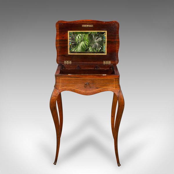 Antique Jewellery Table, French, Walnut, Side, Occasional, Victorian, Circa 1890