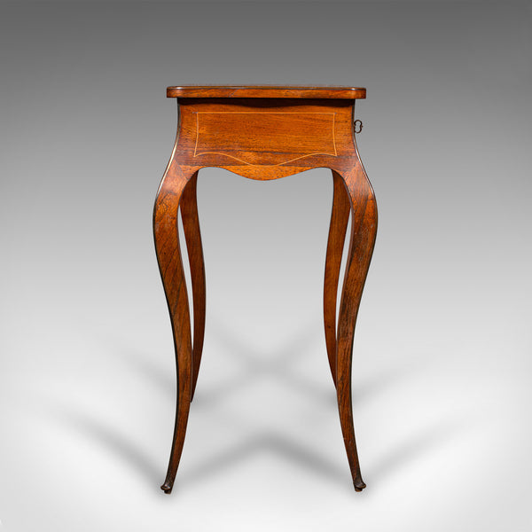 Antique Jewellery Table, French, Walnut, Side, Occasional, Victorian, Circa 1890