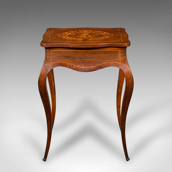 Antique Jewellery Table, French, Walnut, Side, Occasional, Victorian, Circa 1890