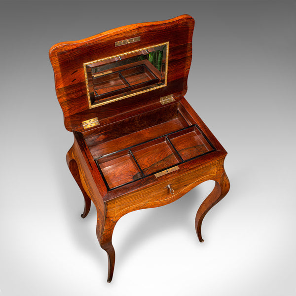 Antique Jewellery Table, French, Walnut, Side, Occasional, Victorian, Circa 1890