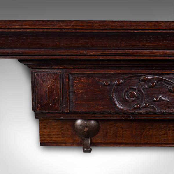 4 Hook Antique Cloakroom Coat Rack, English, Reception Valet, Edwardian, C.1905