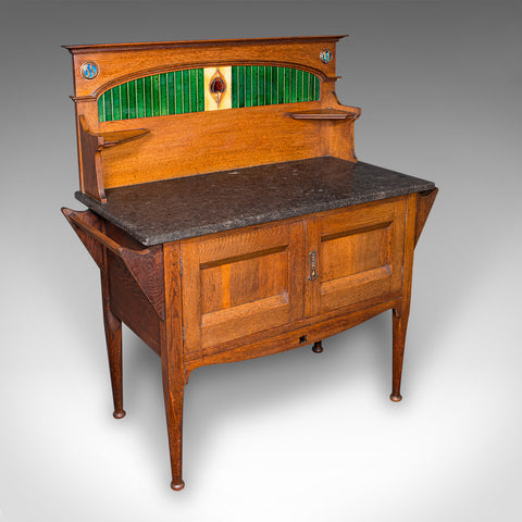 Antique Townhouse Washstand, English, Arts & Crafts, Bathroom Cabinet, Victorian