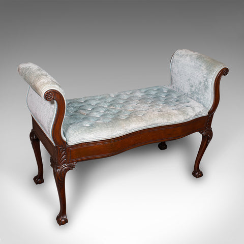 Antique Window Seat, English, Walnut, Bedroom Bench, Georgian Revival, Edwardian