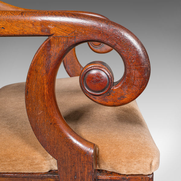 Pair of Antique Morning Room Chairs, English, Elbow Seat, Regency, Circa 1820