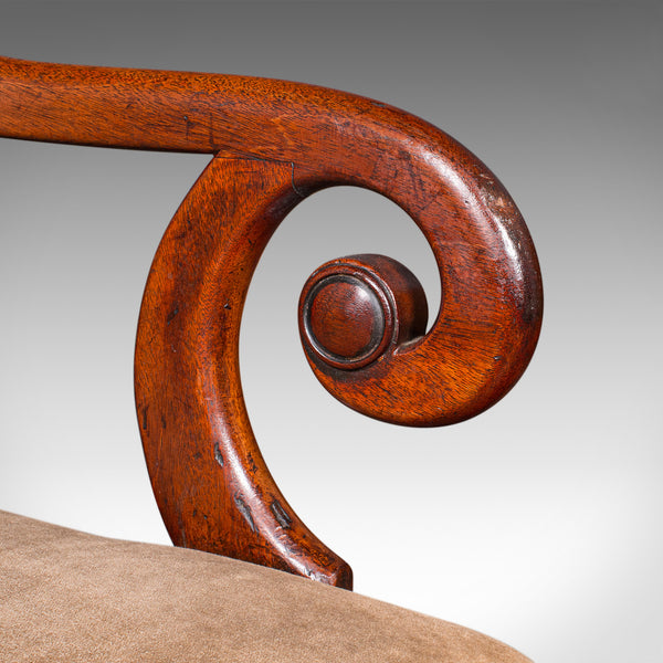 Pair of Antique Morning Room Chairs, English, Elbow Seat, Regency, Circa 1820