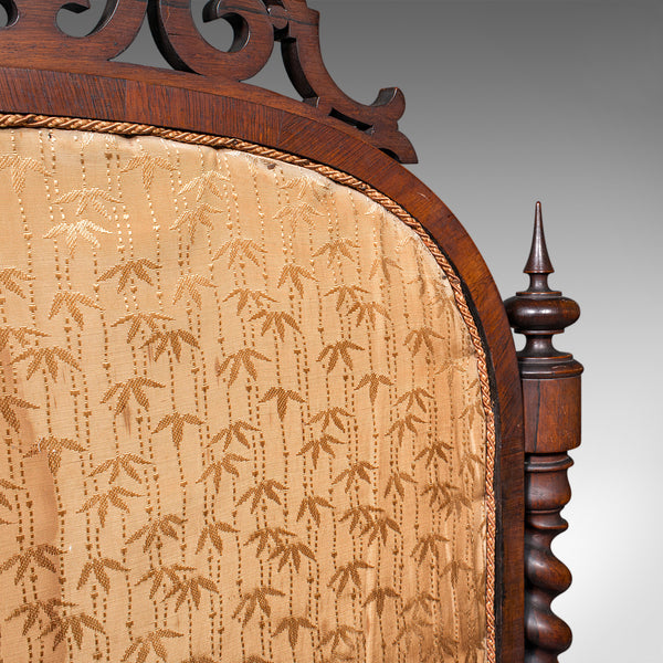 Antique Embroidered Fire Screen, English, Walnut, Needlepoint, Early Victorian