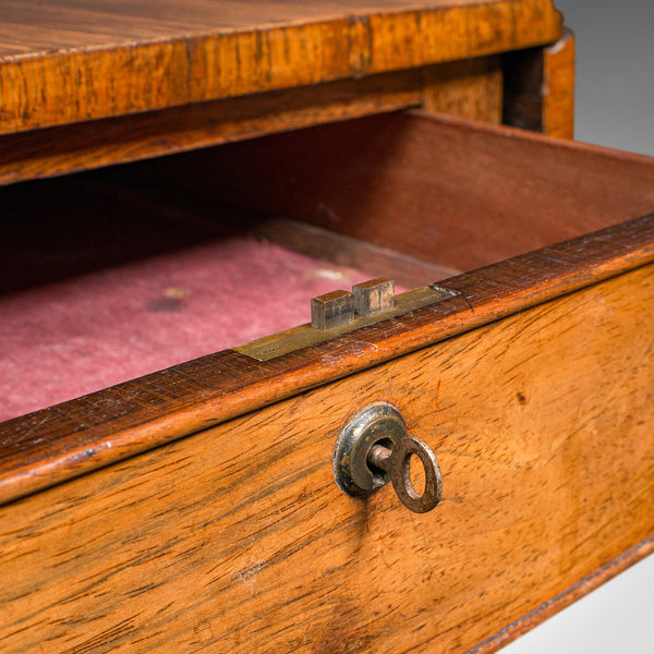 Antique Ladies Work Table, English, Drop-Leaf, Sewing, Games, William IV, C.1835
