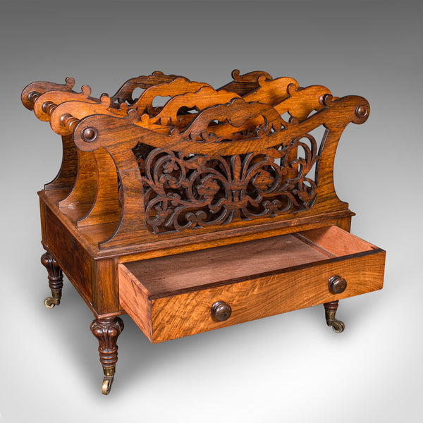 Antique Canterbury, English, Country House, Magazine Rack, William IV, C.1835