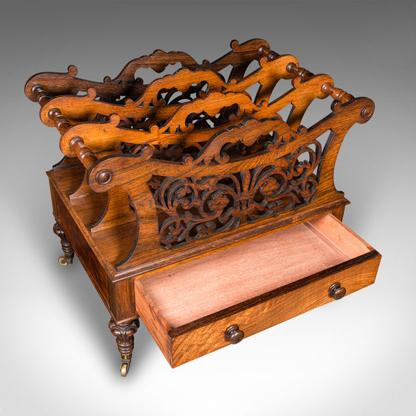 Antique Canterbury, English, Country House, Magazine Rack, William IV, C.1835