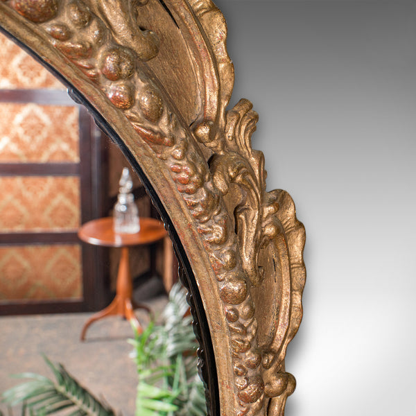 Large Antique Wall Mirror, Italian Giltwood, Ornate, Overmantle, Hall, Victorian