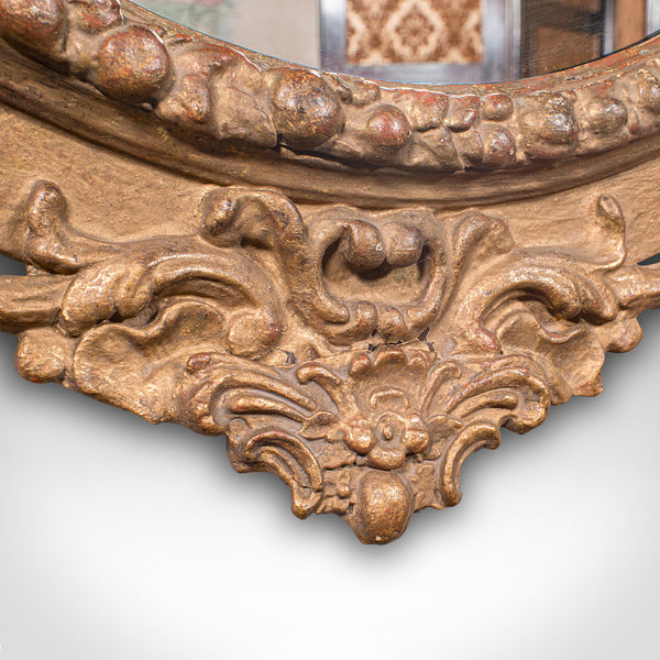 Large Antique Wall Mirror, Italian Giltwood, Ornate, Overmantle, Hall, Victorian