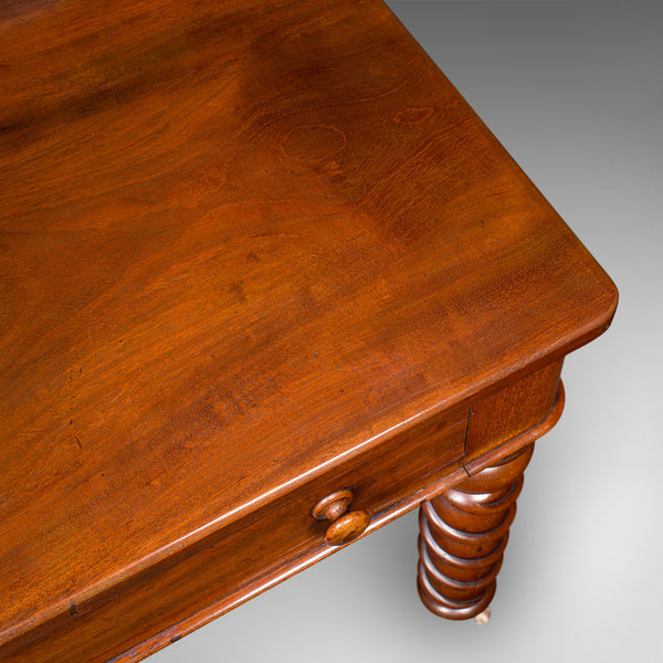 Antique Writing Desk, English Side Table, Correspondence, Study, Victorian, 1890