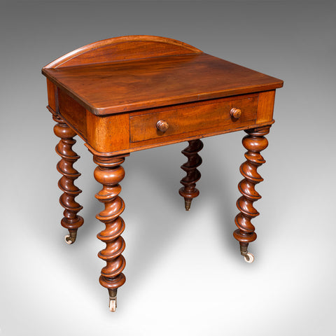 Antique Writing Desk, English Side Table, Correspondence, Study, Victorian, 1890