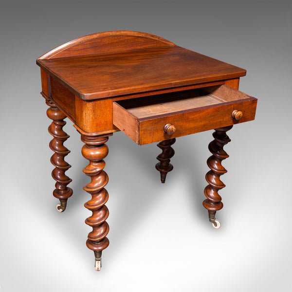 Antique Writing Desk, English Side Table, Correspondence, Study, Victorian, 1890