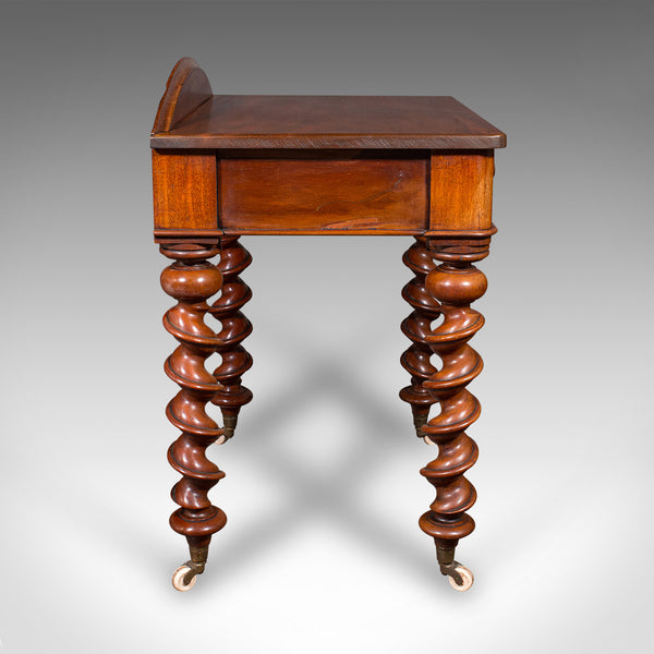 Antique Writing Desk, English Side Table, Correspondence, Study, Victorian, 1890